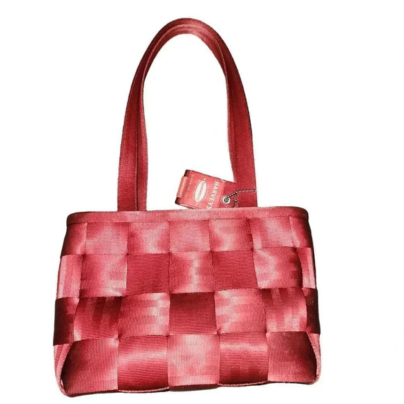 Harveys Women's Red Original Shoulder Seatbelt Bag Double Handle Strap Zip Top - Picture 2 of 7